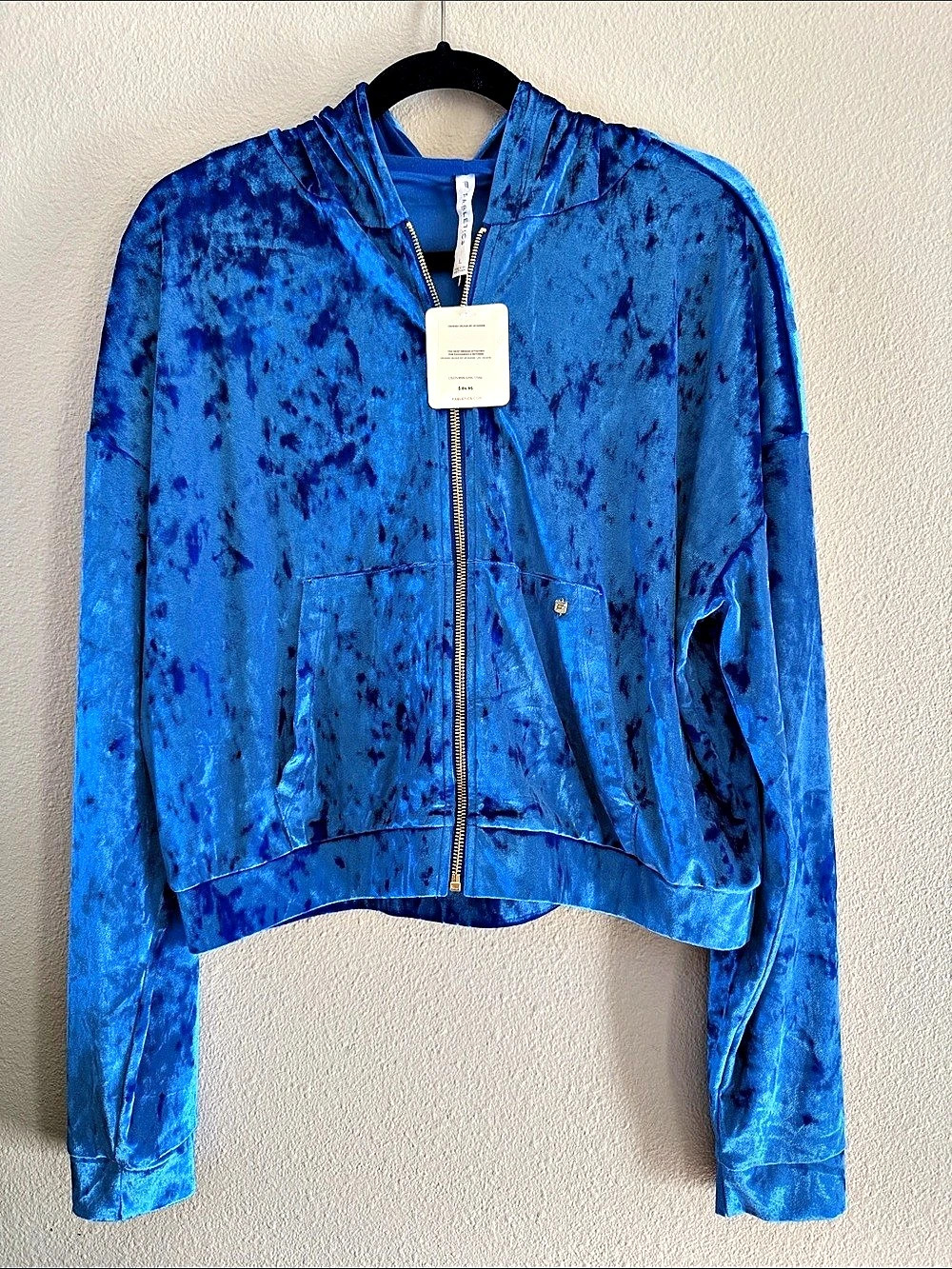 Fabletics Nicole Ari Parker Hooded Jacket Hooded Jacket in Blue Size Large NWT